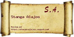 Stanga Alajos névjegykártya
